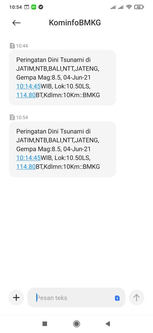 SMS hoaks tsunami