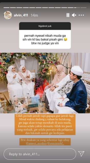 Alvin Faiz soal menikah muda Alvin Faiz soal menikah muda