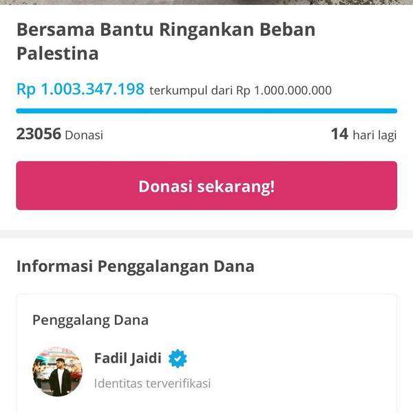 Fadil jaidi galang dana