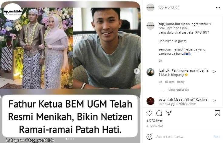 Fathur Eks BEM UGM. telah menikah. Fathur Eks BEM UGM. telah menikah.