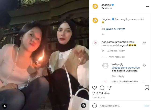Tuh, kan, kebakar.