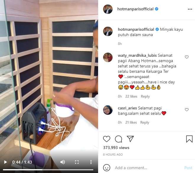 Hotman Paris pamer Sauna