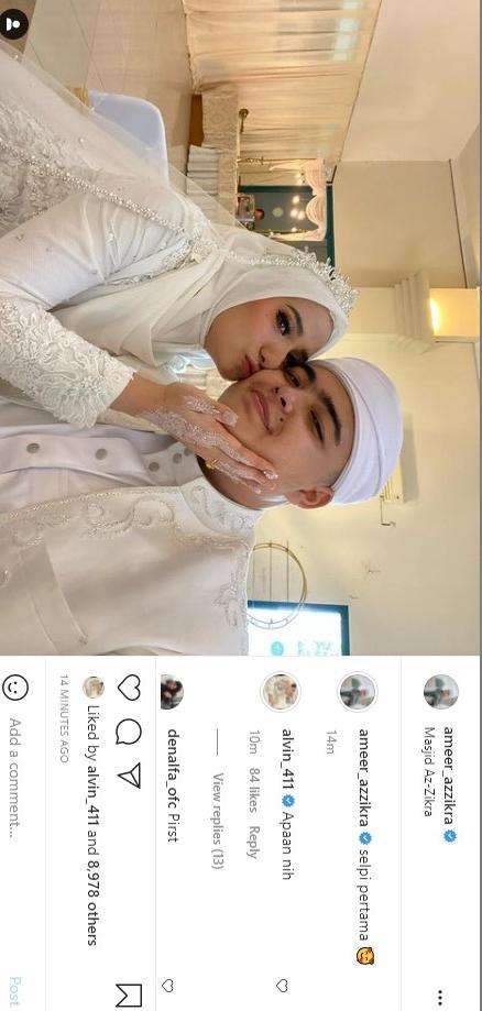 Ameer Azzikra adik Alvin Faiz menikah