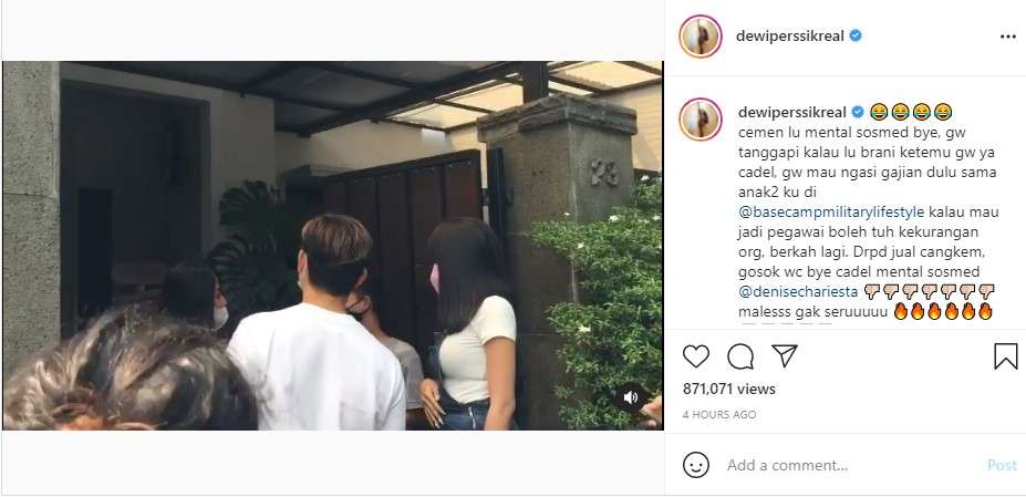 Dewi Perssik datangi rumah Denise