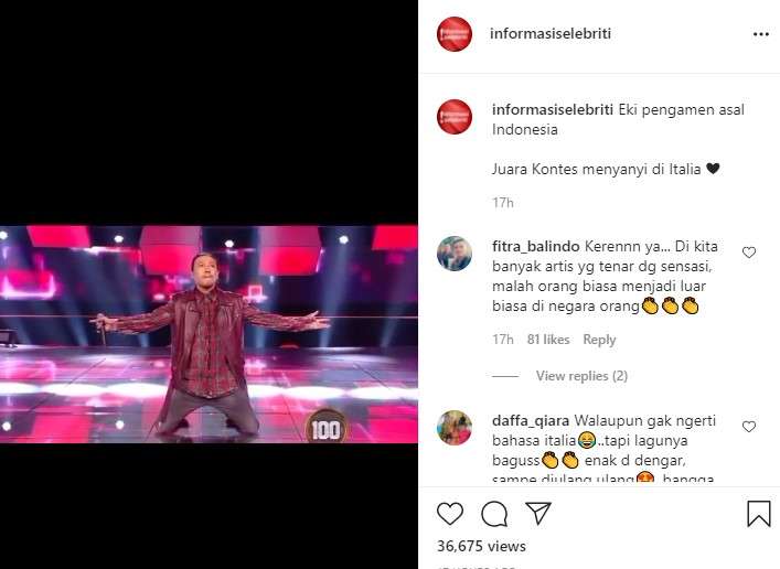 Eki pemenang kontes nynyi di Italia Eki pemenang kontes nynyi di Italia