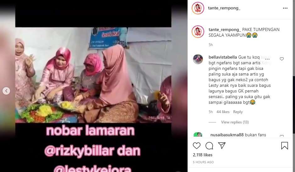 Syukuran lamarLesti dan Rizky Billar