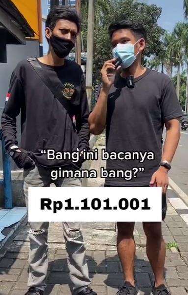 Ternyata banyak yang tak bisa membaca uang senilai Rp1.101.001 dengan benar.