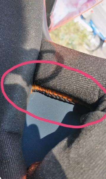 Tampak sekilas seekor kelabang di balik bantalan helmnya.
