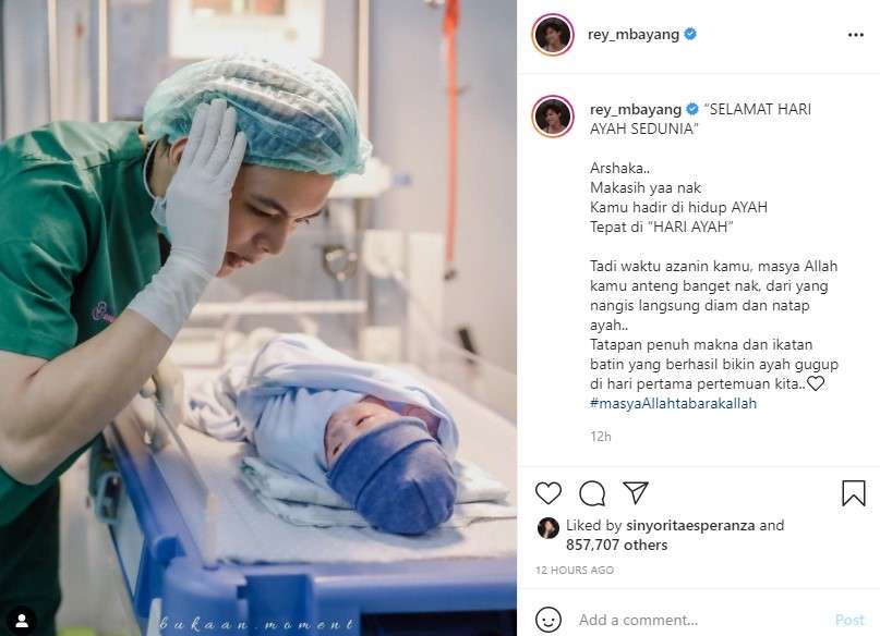 Putra Rey Mbayang dan Dinda Hauw