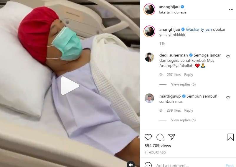 Anang Hermansyah di rumah sakit