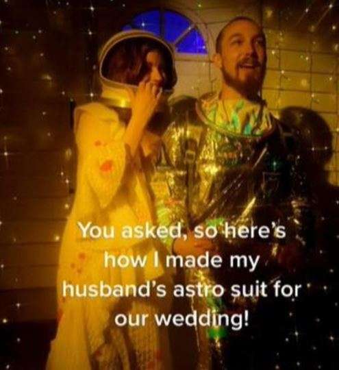 Gaun pengantin rajut sendiri