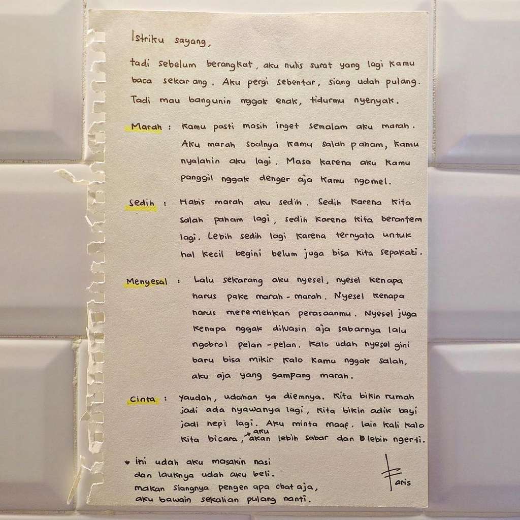 Surat untuk istri