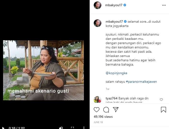 Unggahan terakhir Mbak You