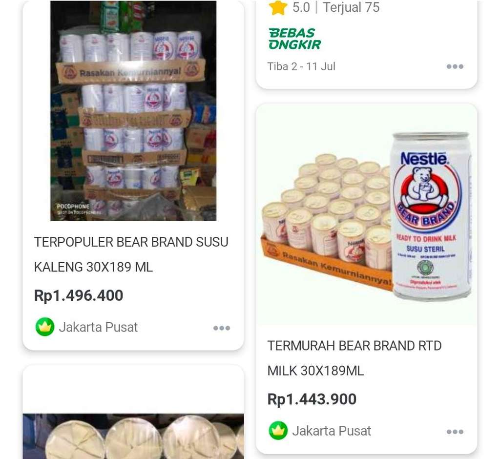 Susu kalengan.