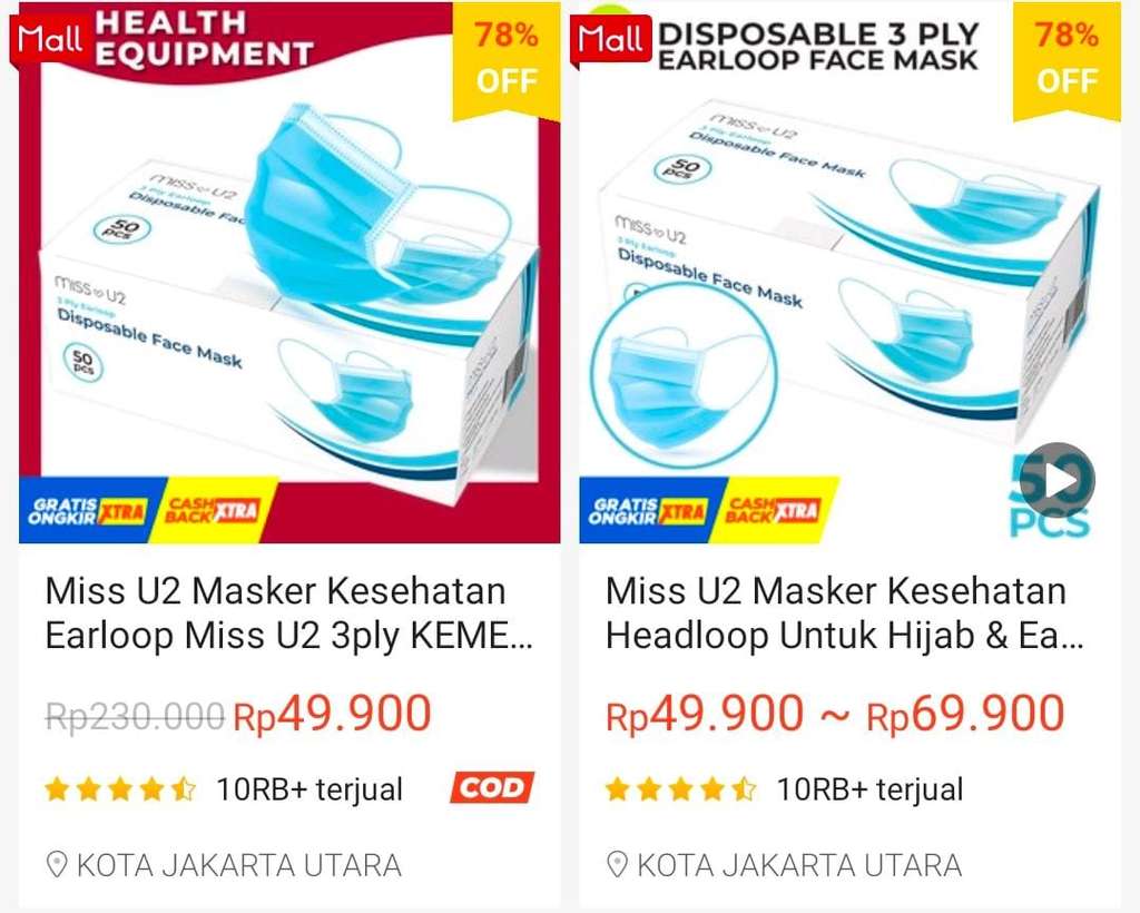 Masker medis.