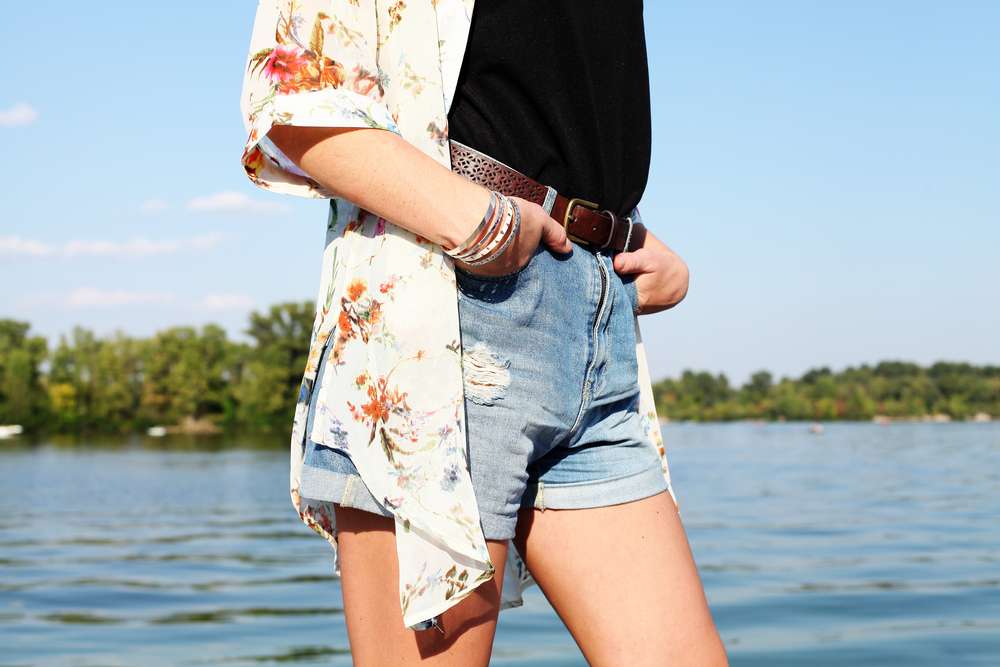 High Waist Denim Short
