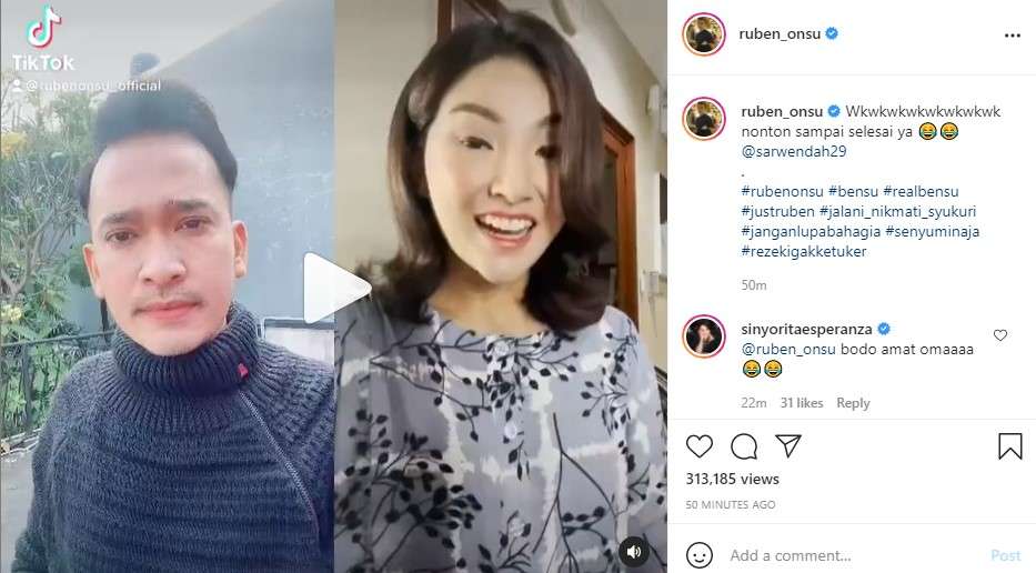 Unggahan terbaru Ruben Onsu