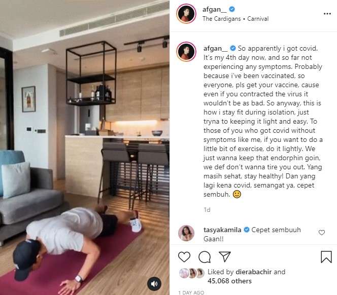 Kegiatan Afgan selama isoman