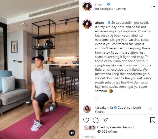 Kegiatan Afgan selama isoman