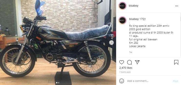 Yamaha RX King 2003 dijual Rp175 juta.