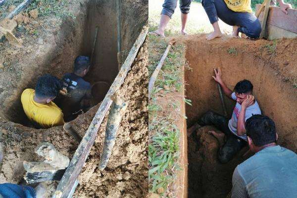 Mamat mewarisi pekerjaan jadi penggali kubur dari ayahnya.