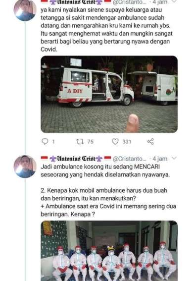 Fakta Ambulan mondar mandir di Jalanan