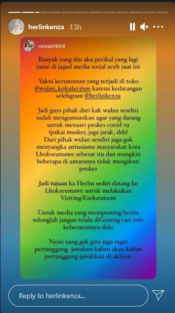 Unggahan selebgram Herlin Unggahan selebgram Herlin