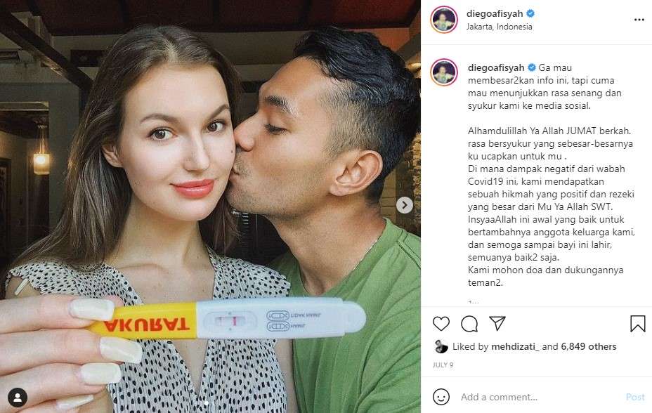 Istri Diego Afisyah hamil