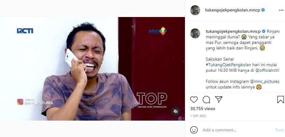 Rinjani meninggal dunia