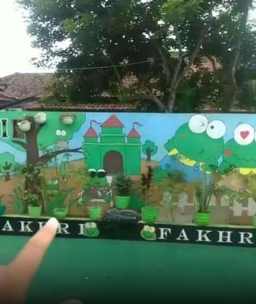 Rumah unik bertema Keroppi yang viral.