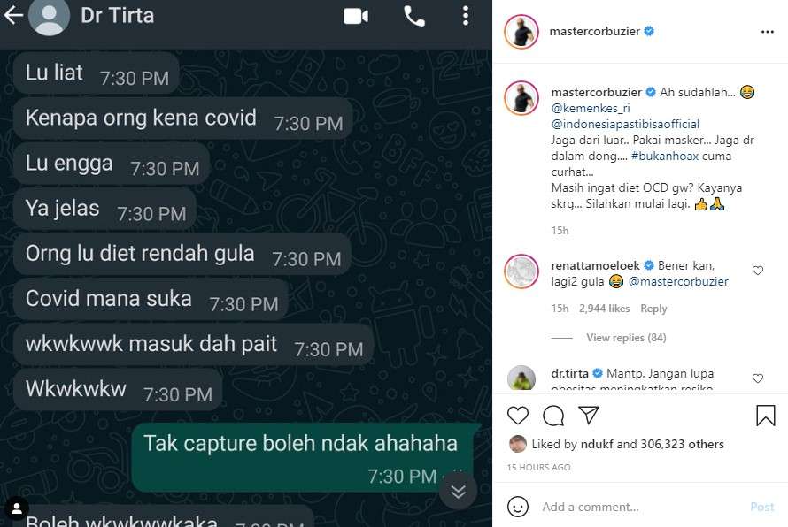 Deddy Corbuzier bongkar Chat dr Tirta
