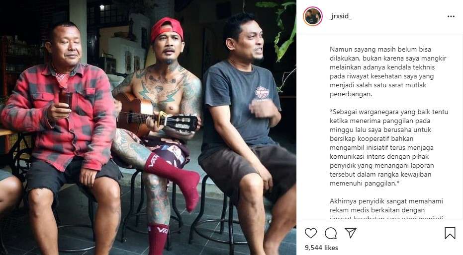 Penjelasan Jerinx soal mangkir dari penyelidikan