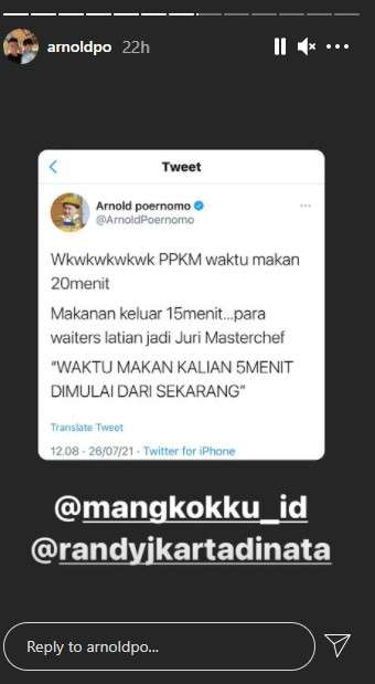 Unggahan chef Arnold