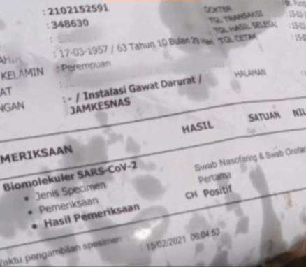 Beli gorengan bungkusnya kertas laporan medis pasien Covid-19.