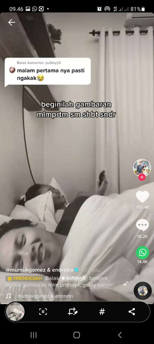 Malam pertama Mumuk Gomez