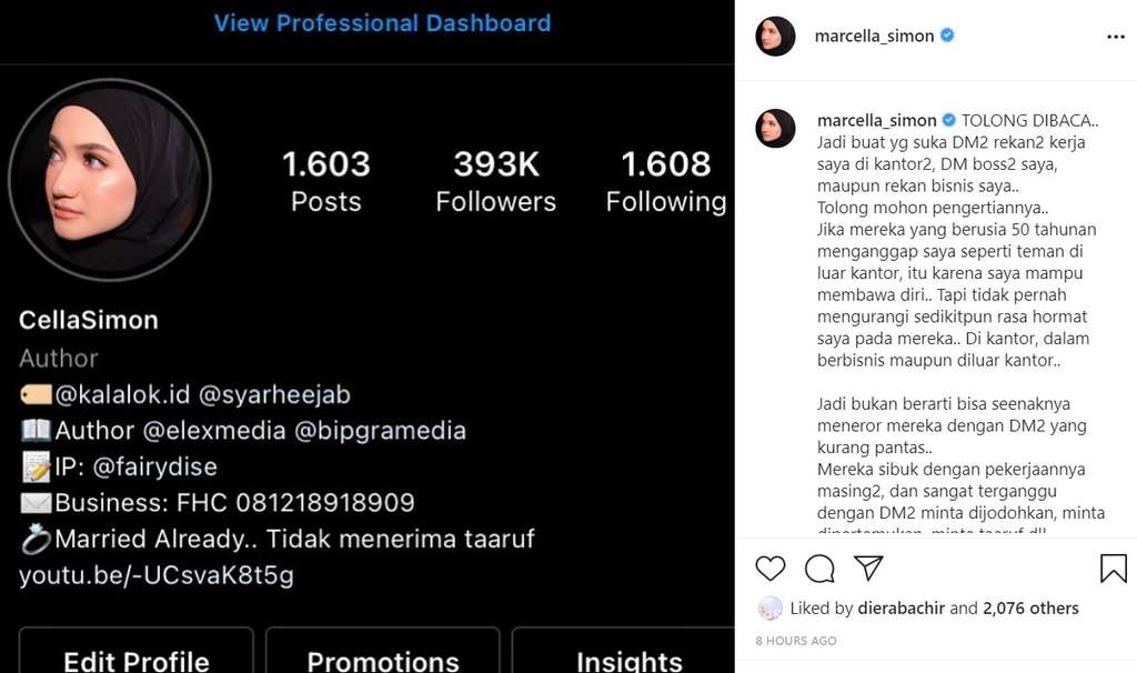 Unggahan Marcella Simon