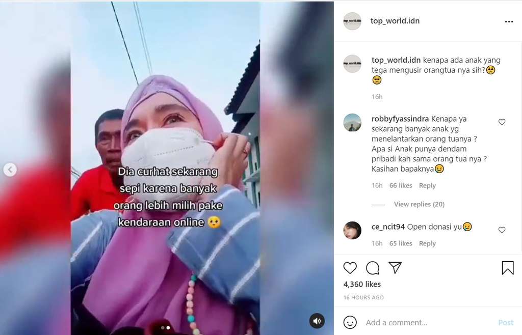 cerita pengayuh becak diusir anaknya