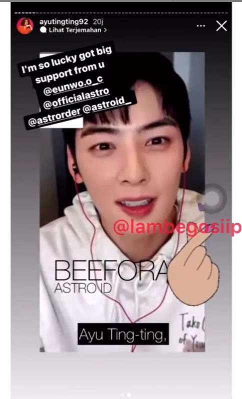 Cha Eun Woo sapa Ayu Ting Ting