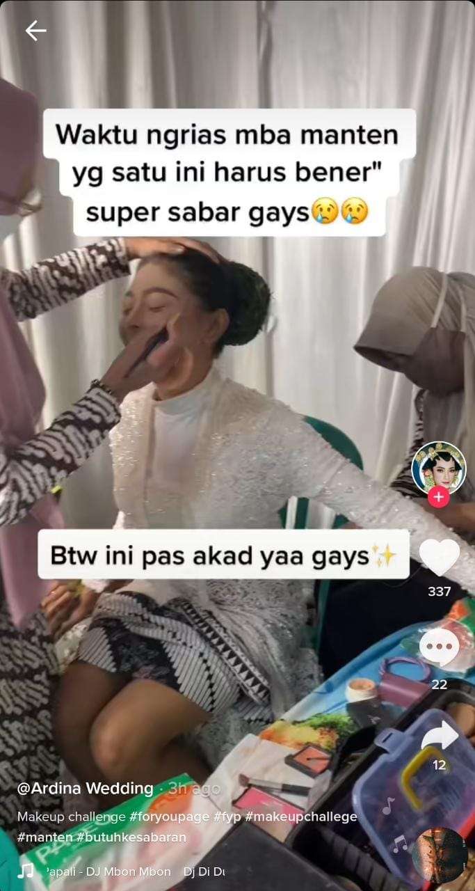 Pengantin Wanita Tidak Bisa Diam Saat Dirias