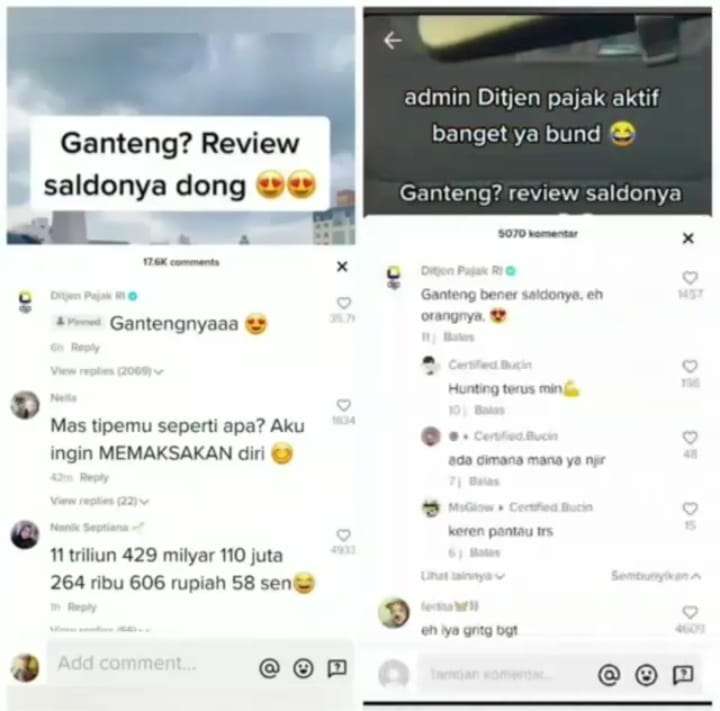 Akun Ditjen Pajak Ikut Mengomentari Challenge Review Saldo ATM