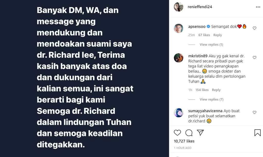 curhatan istri dr Richard Lee