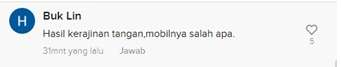 Salah Satu Komentar Warganet