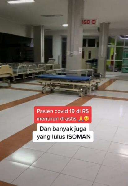 Dokter pamer kondisi RS sepi pasien covid.