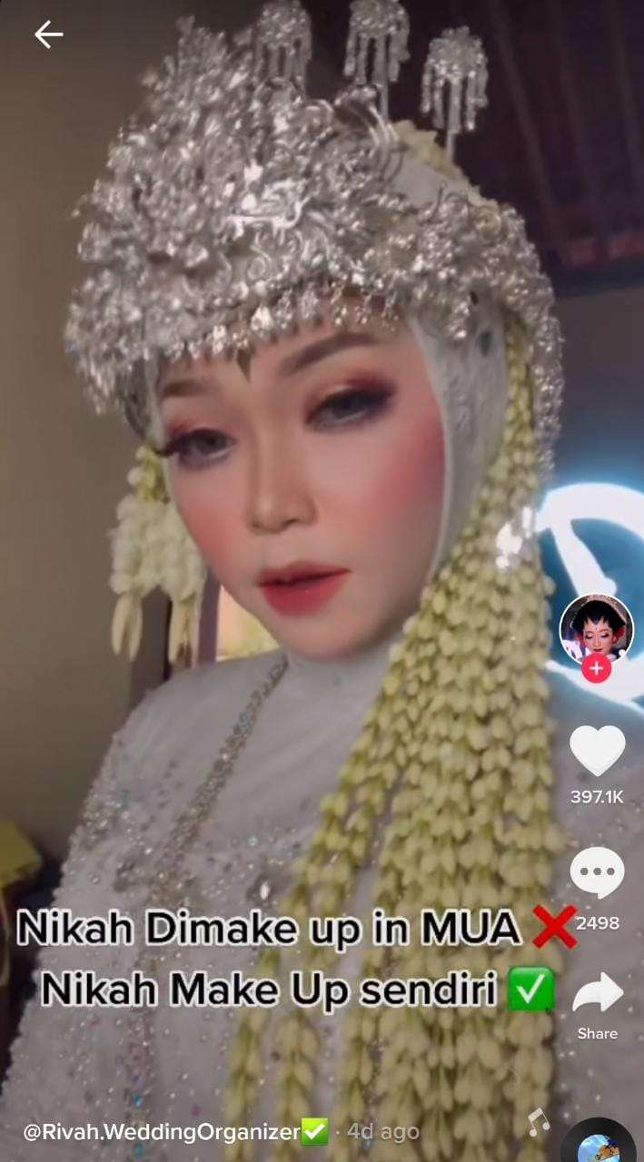 Hasil Makeup Pengantin Wanita yang Merias Wajah Sendiri