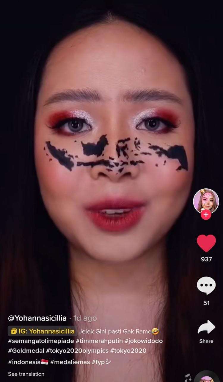 Hasil Makeup dengan Tema Hari Kemerdekaan Indonesia