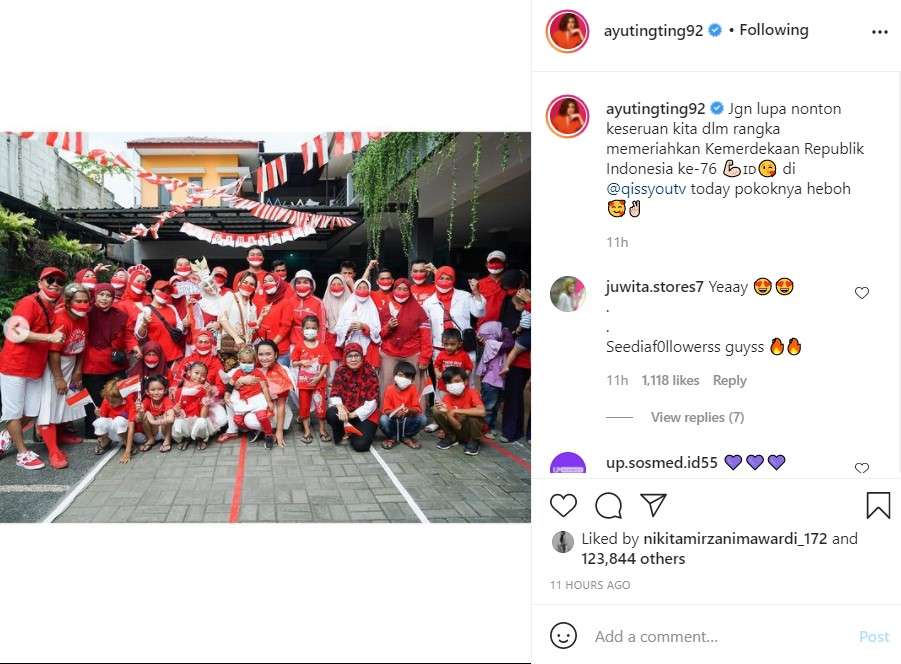 Keluarga Ayu Ting Ting rayakan HUT RI