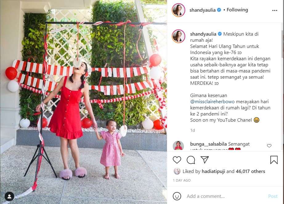 Shandy Aulia dan Putrinya