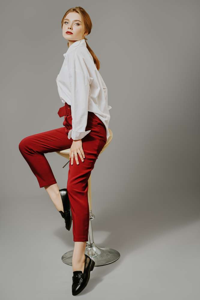 Celana High Waist Berwarna