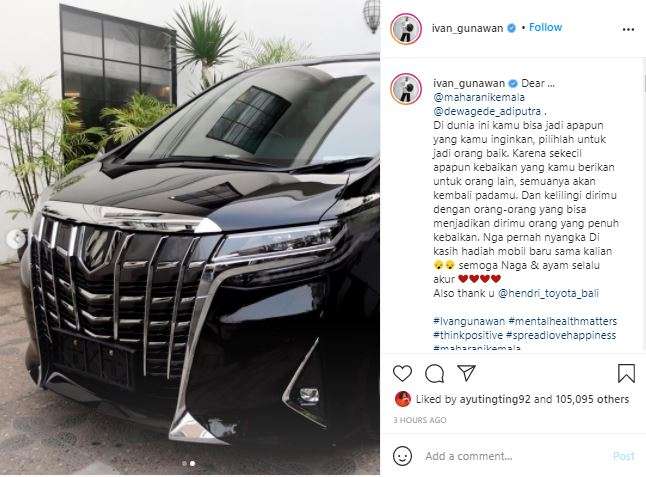 Mobil baru Ivan Gunawan