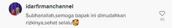 Salah Satu Komentar Warganet